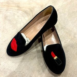 CHIARA FERRAGNI size 38 Black Velvet Flats, Like New